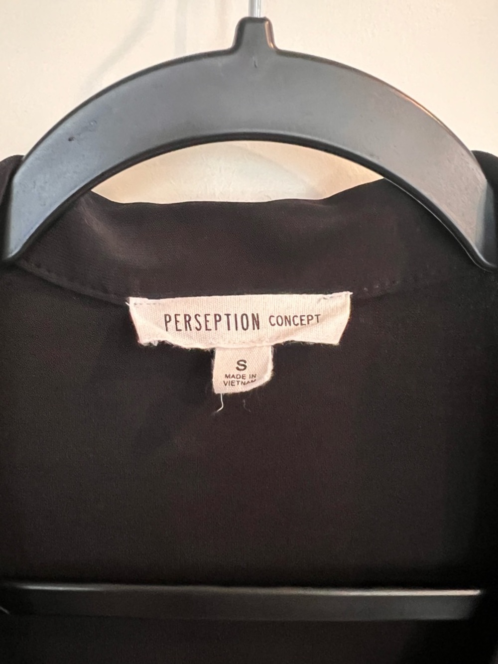 PerSeption Concept Black Ruched Button-Front Collared Blouse - Picture 2 of 4